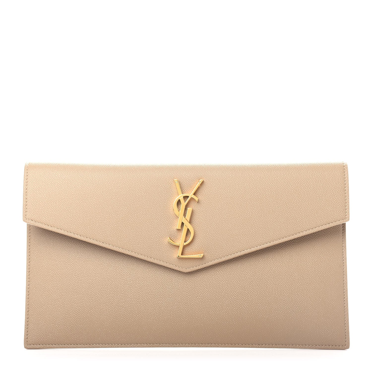 Saint Laurent Grain De Poudre Uptown Pouch Dark Beige 1 of 8