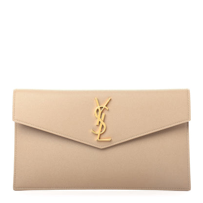 Saint Laurent Grain De Poudre Uptown Pouch Dark Beige 1 of 8
