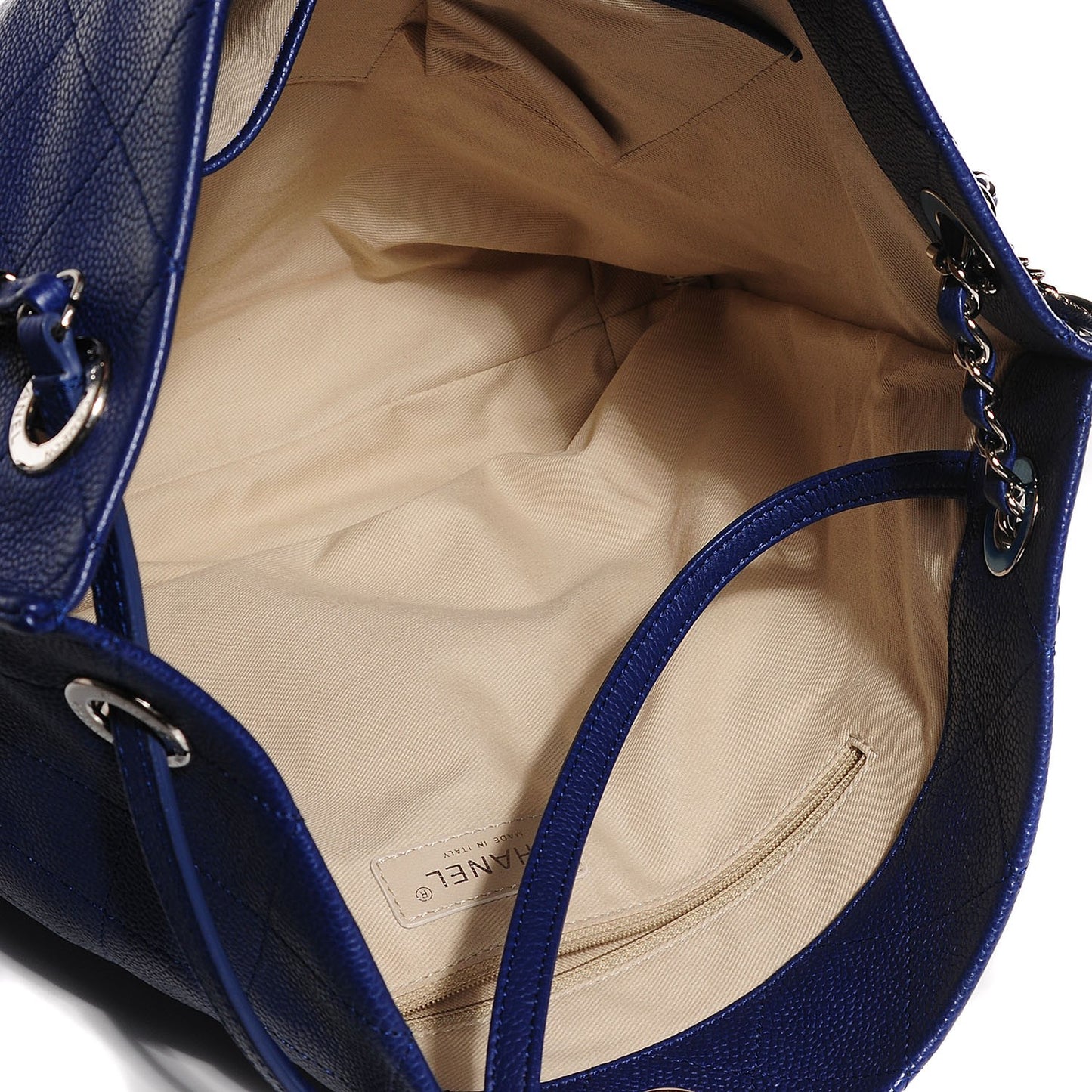 Caviar Stitched Large CC Pocket Hobo Dark Blue