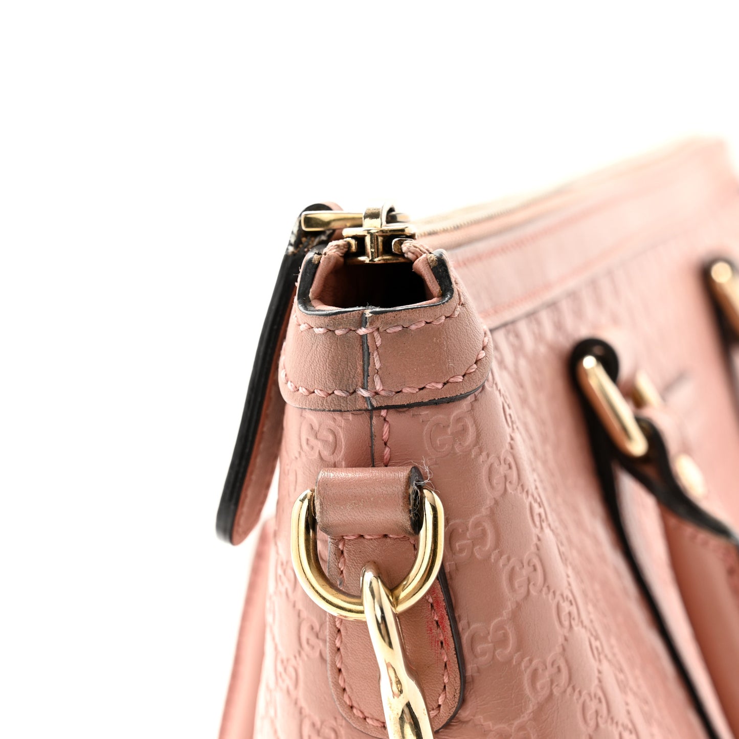 Soft Microguccissima Small Zippered Satchel Soft Pink