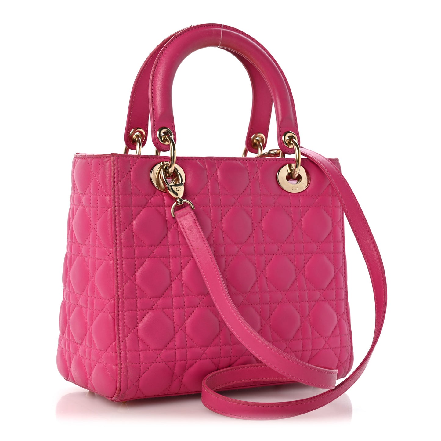 Lambskin Cannage Medium Lady Dior Pink
