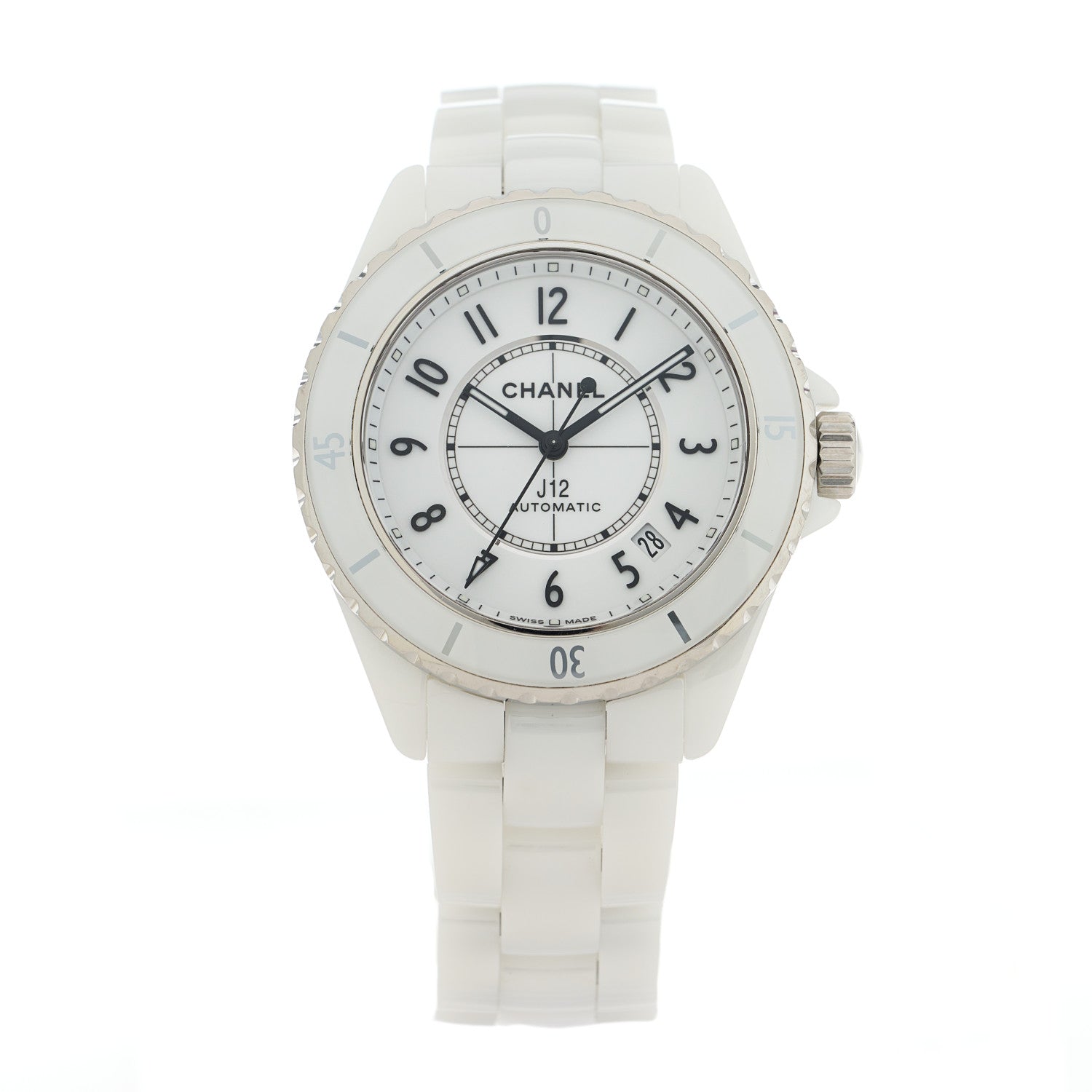 Chanel Stainless Steel Ceramic 38mm J12 Automatic Watch White 1 of 5