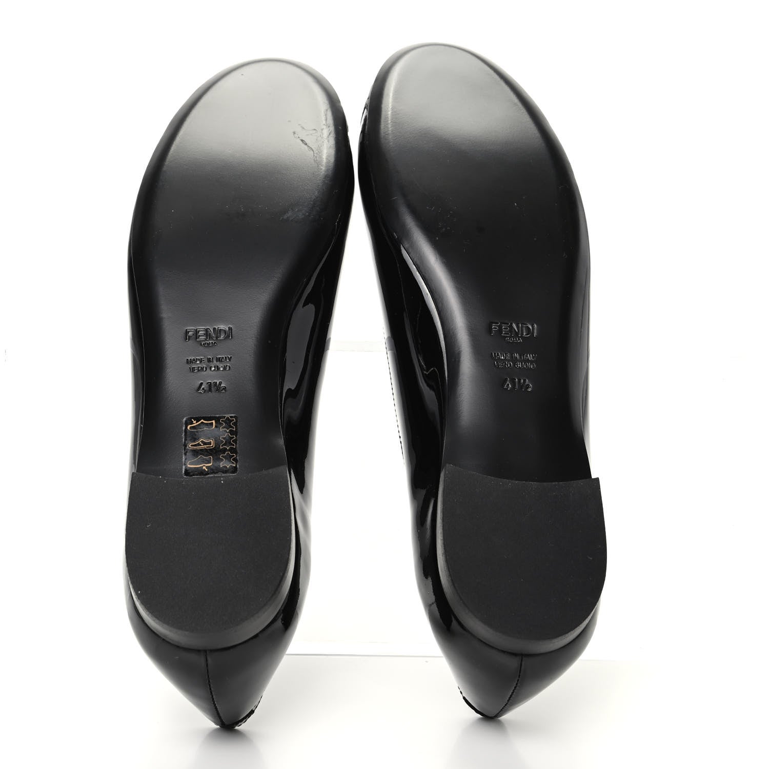 Fendi Patent Ballerina Flats 41.5 Black 5 of 8