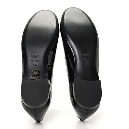 Fendi Patent Ballerina Flats 41.5 Black 5 of 8