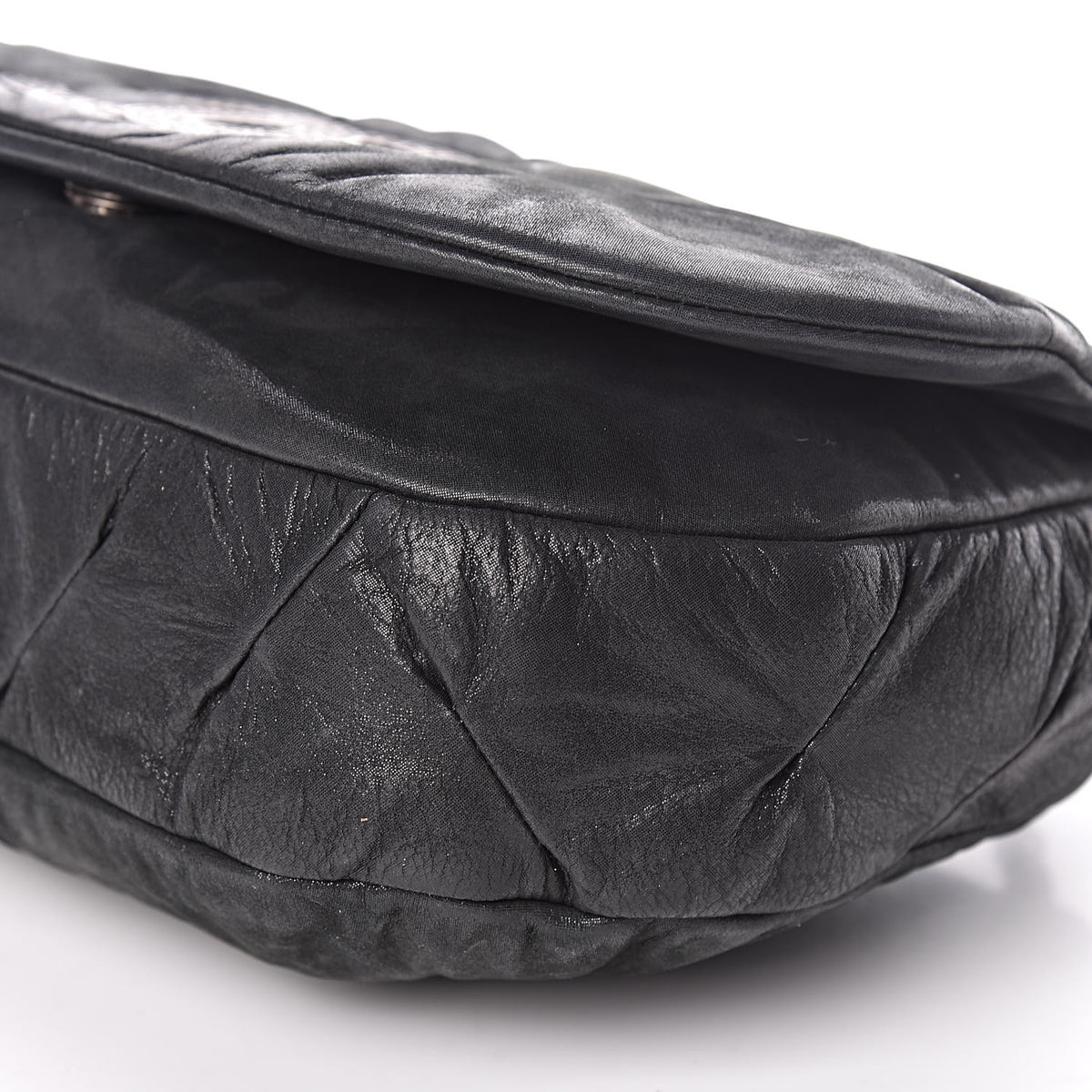 Chanel Iridescent Calfskin Glint Flap Black 10 of 11