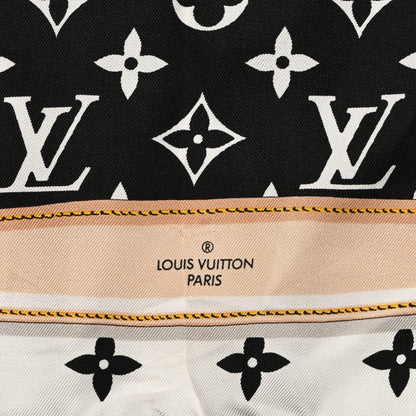 Louis Vuitton Silk Monogram Confidential Square 45 Scarf Black White 2 of 4
