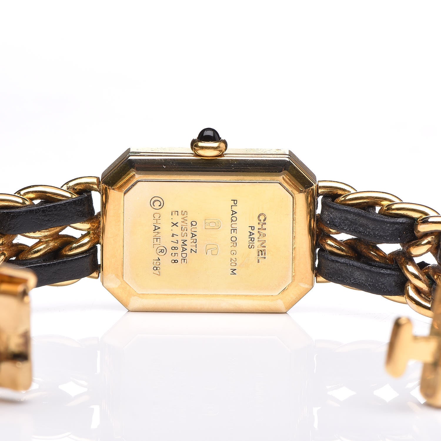 Chanel Stainless Steel Lambskin 20mm Chain Premiere Quartz Watch Gold M 5 of 9