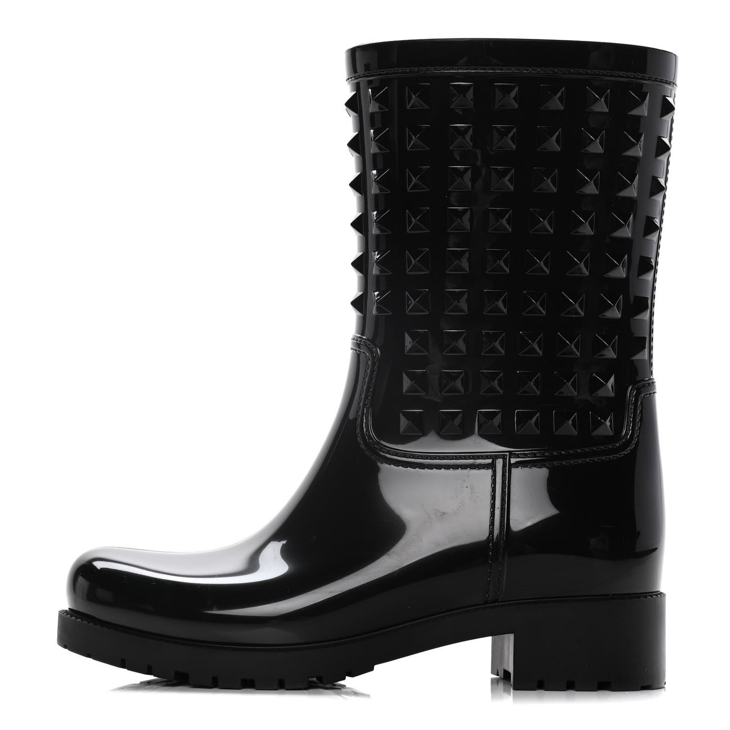 Rubber Rockstud Short Rainboots 37 Black