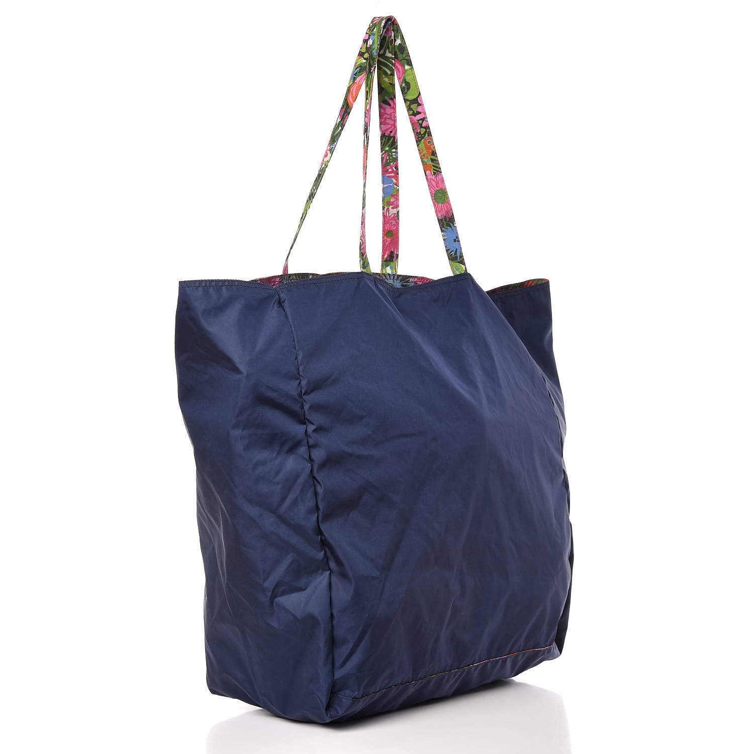 Prada Tessuto Nylon Floral Print BYOBag Shopping Tote 5 of 10