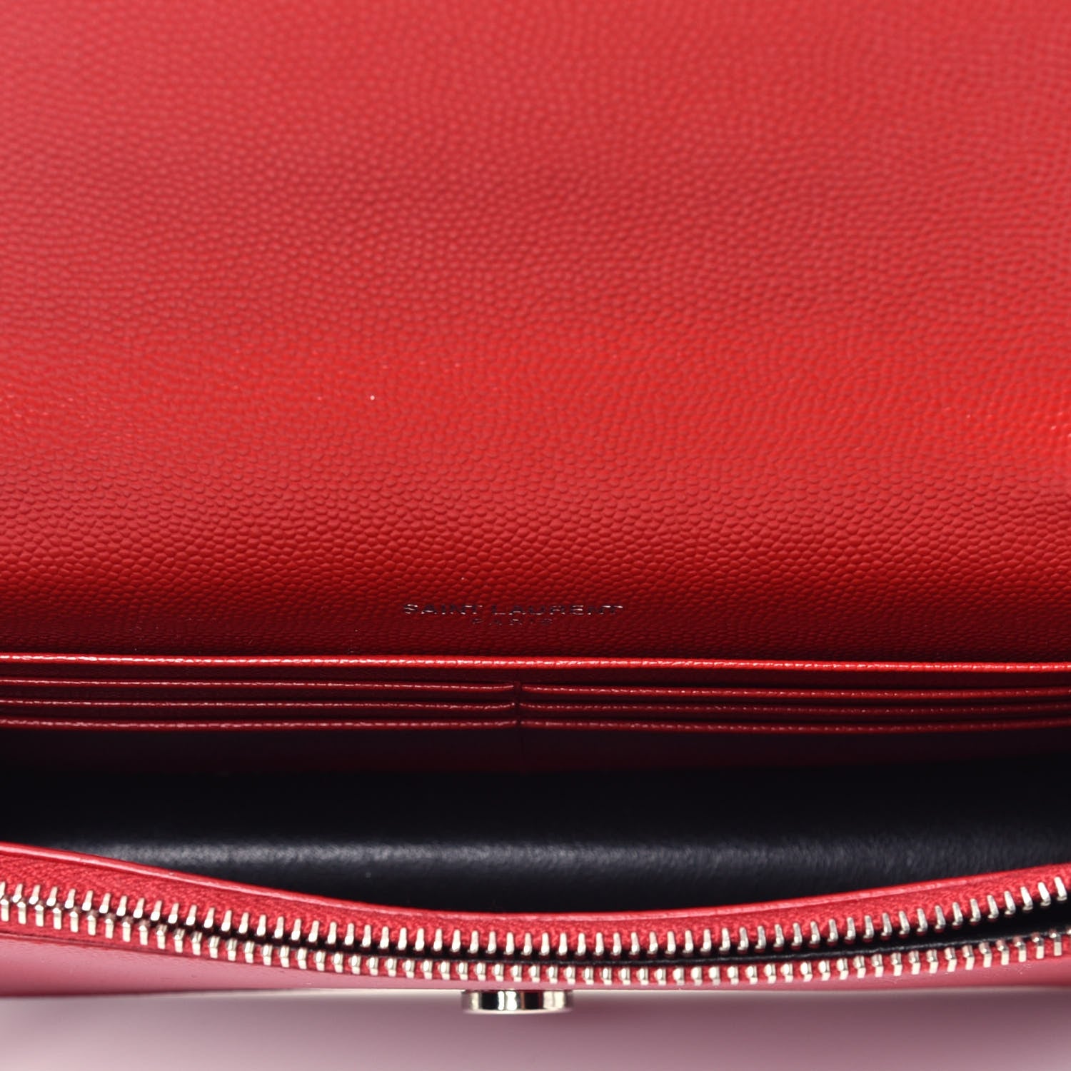 Saint Laurent Grain De Poudre Classic Monogram Kate Tassel Satchel Red 5 of 9