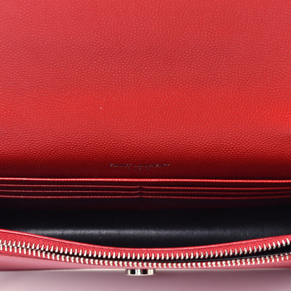 Saint Laurent Grain De Poudre Classic Monogram Kate Tassel Satchel Red 5 of 9