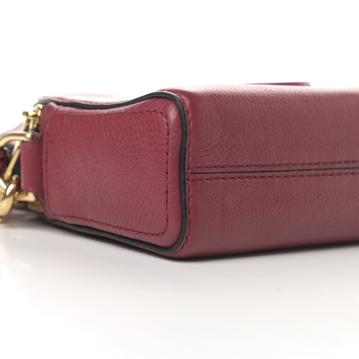 Calfskin Shutter Camera Crossbody Bag Deep Maroon