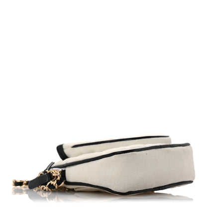 Chanel Canvas Calfskin Tennis Racket Mini Bag White Black 4 of 15