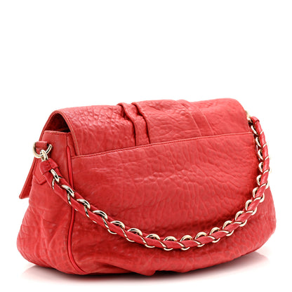 Fendi Crinkled Lambskin Mia Shoulder Flap Red 3 of 10