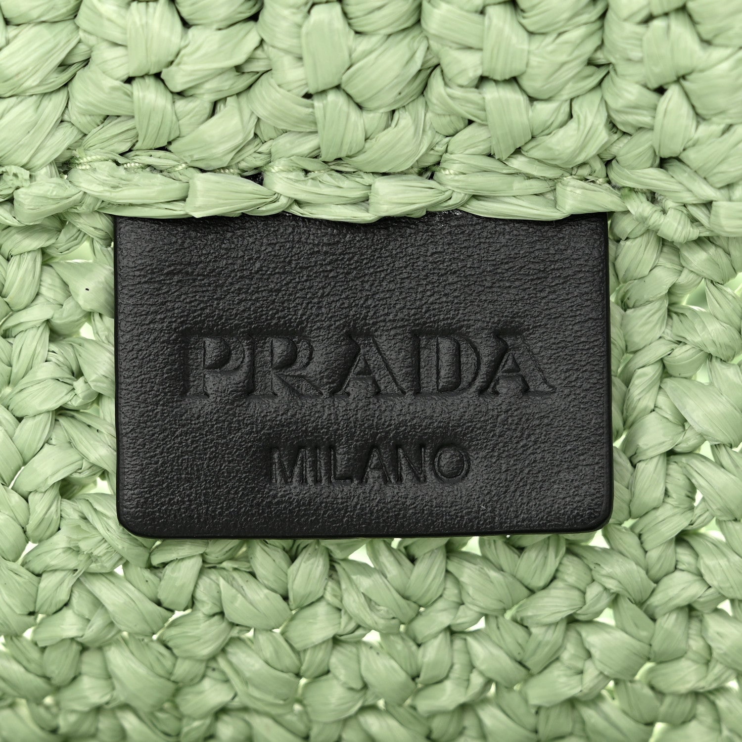 Prada Yarn Raffia Effect Crochet Small Logo Tote Acqua 6 of 10