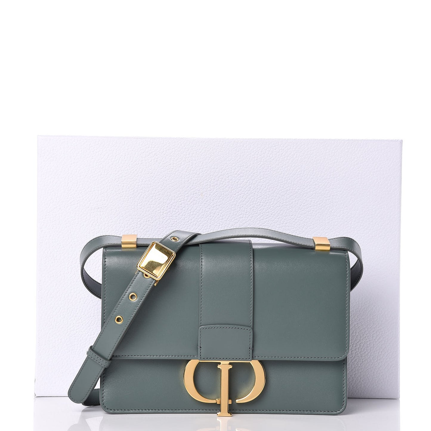 Smooth Calfskin 30 Montaigne Flap Bag Light Green