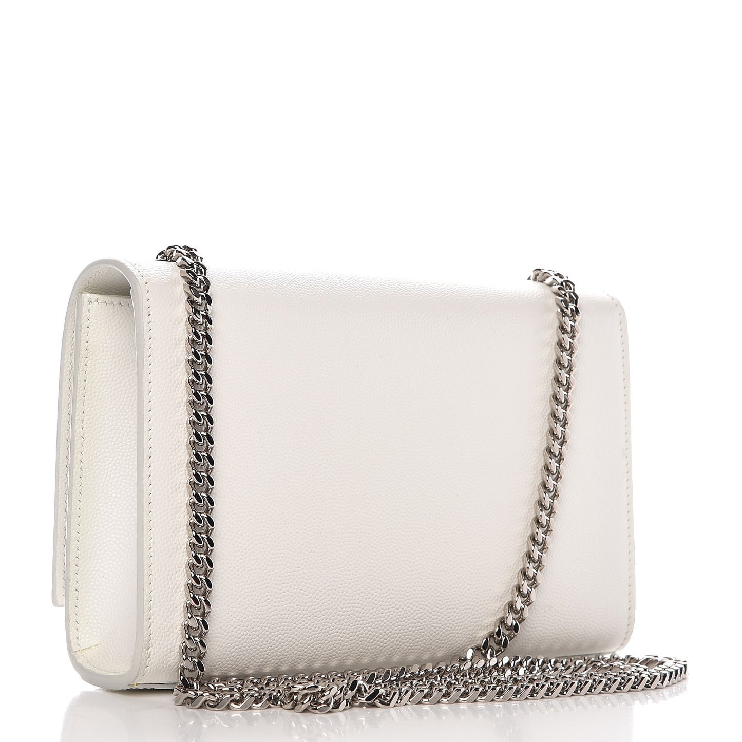 Smooth Calfskin Small Monogram Kate Satchel Optical White