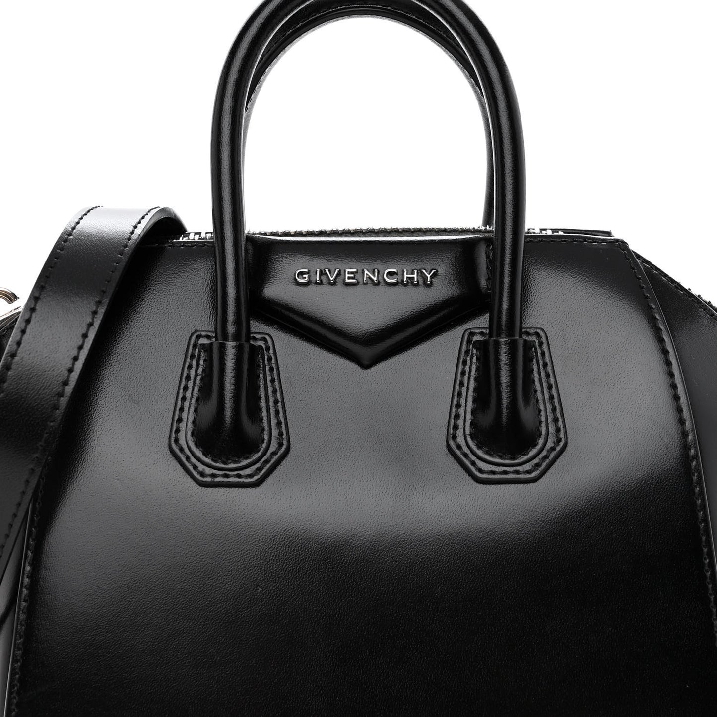 Shiny Lord Calfskin Mini Antigona Black