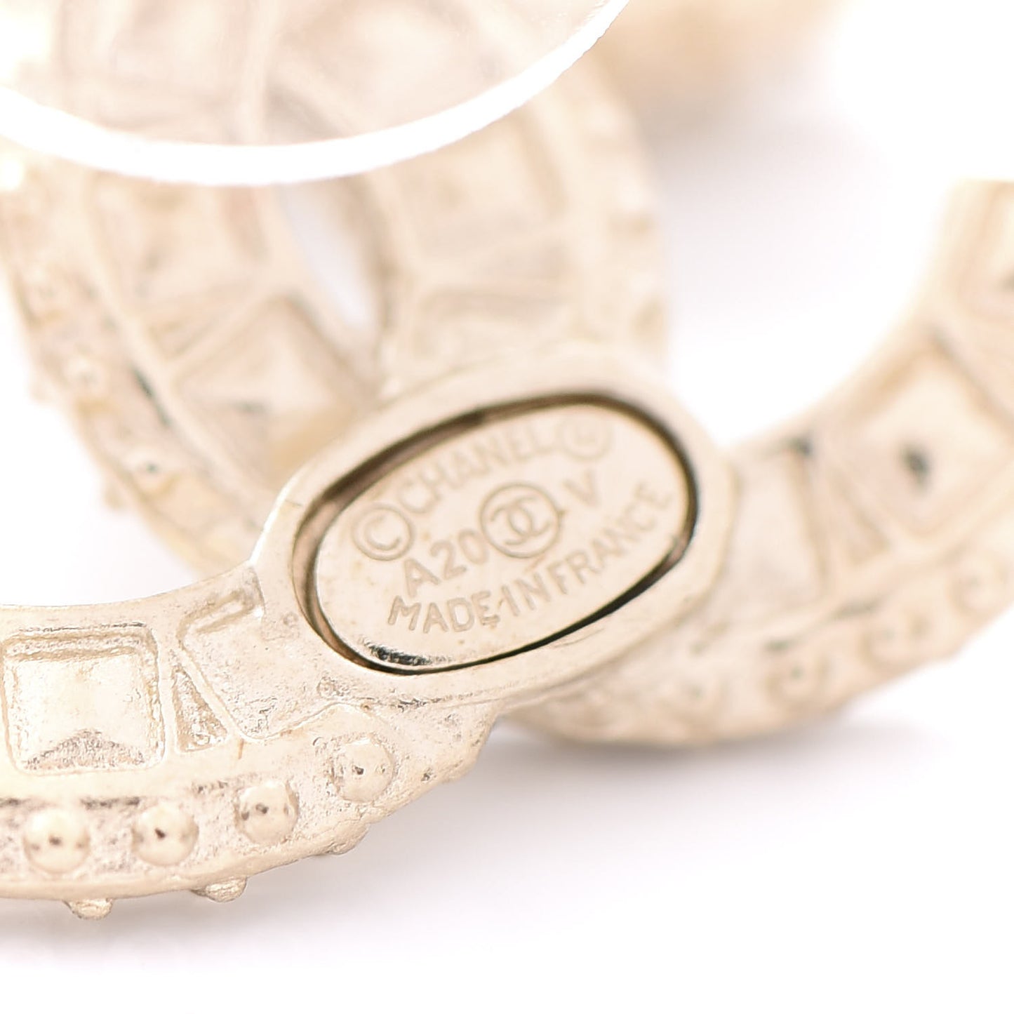 Crystal Timeless CC Earrings Light Gold