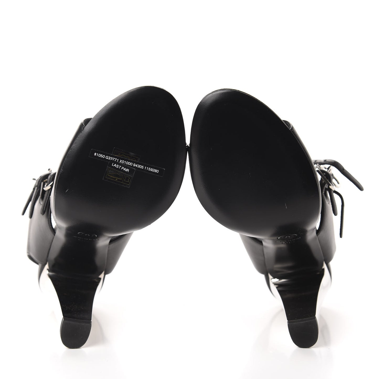 Lambskin CC Heel Sandals 40.5 Black