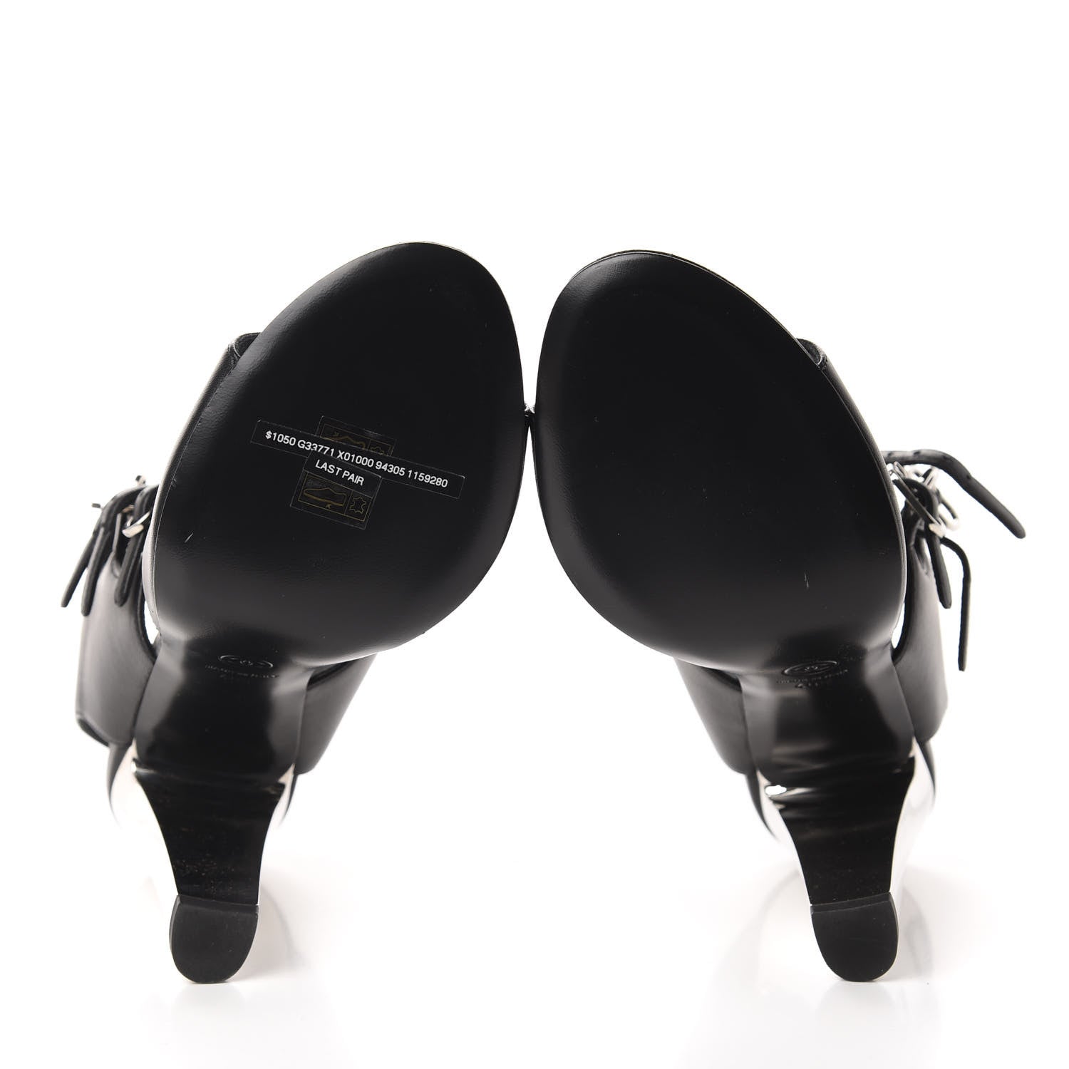 Chanel Lambskin CC Heel Sandals 40.5 Black 6 of 9