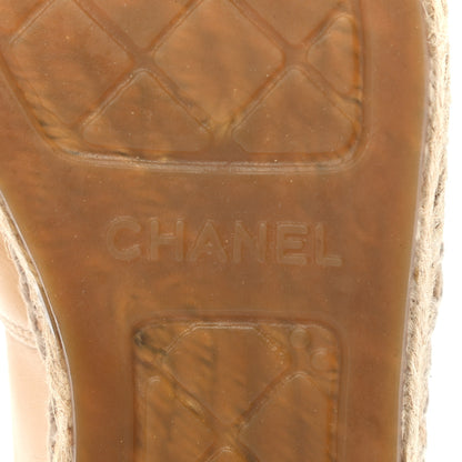 Chanel Lambskin CC Espadrilles 36 Beige Black 7 of 9