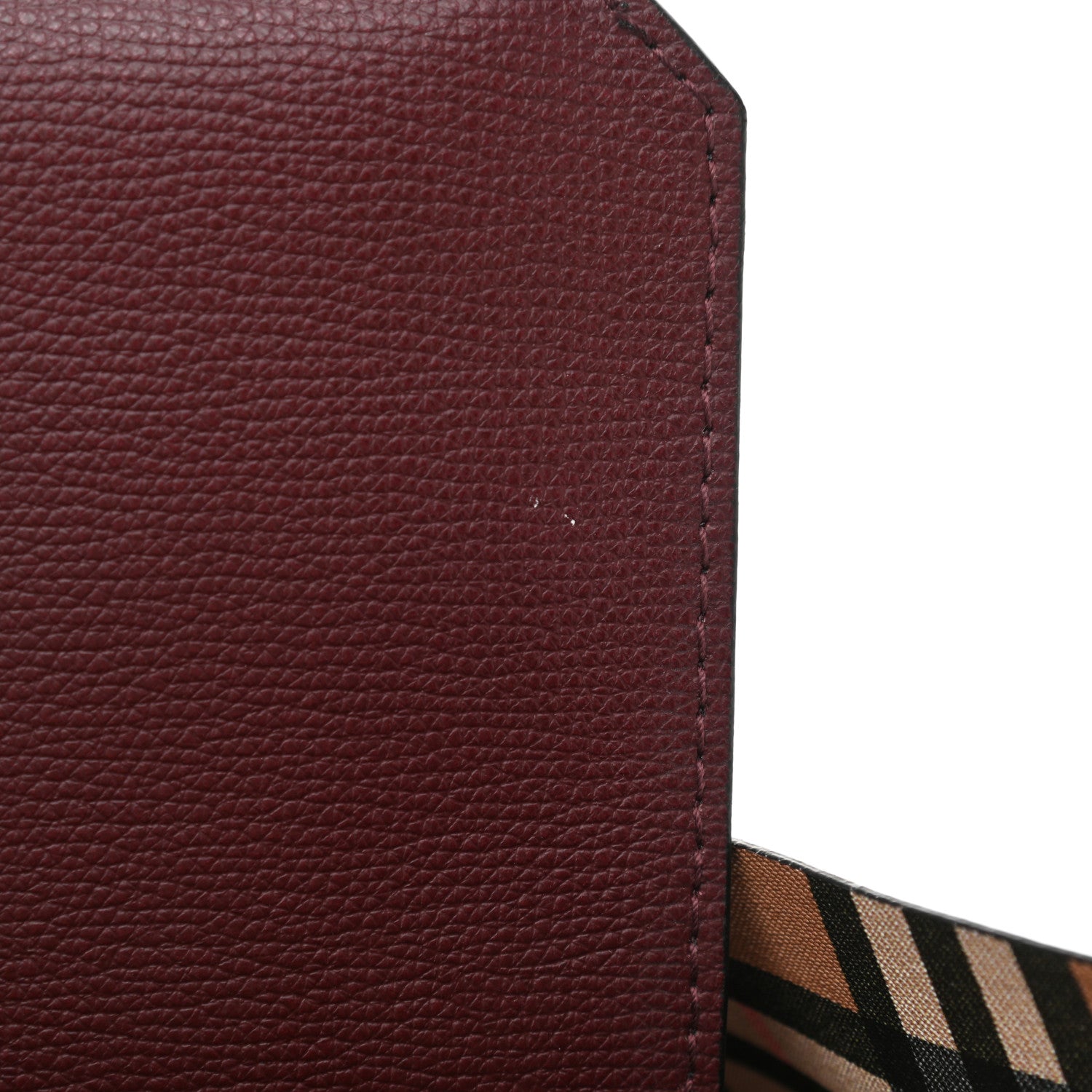 Burberry Calfskin Crest Embossed Large Tote Burgundy 7 of 8