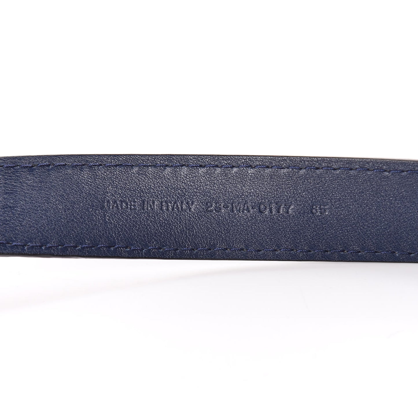 Calfskin D Fence Belt 85 Navy