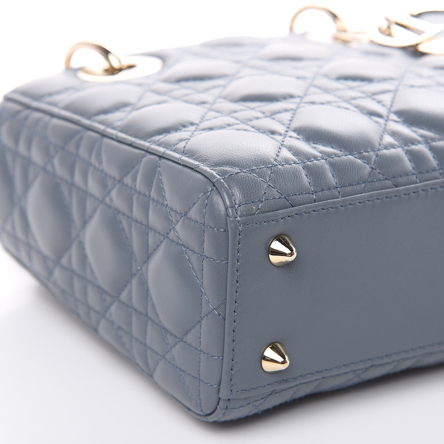 Lambskin Cannage Small My Lady Dior Blue Grey