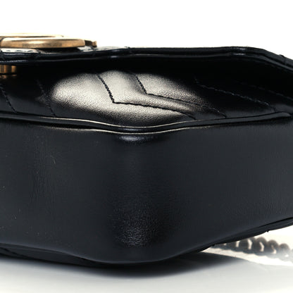 Gucci Calfskin Matelasse Super Mini GG Marmont Shoulder Bag Black 11 of 11
