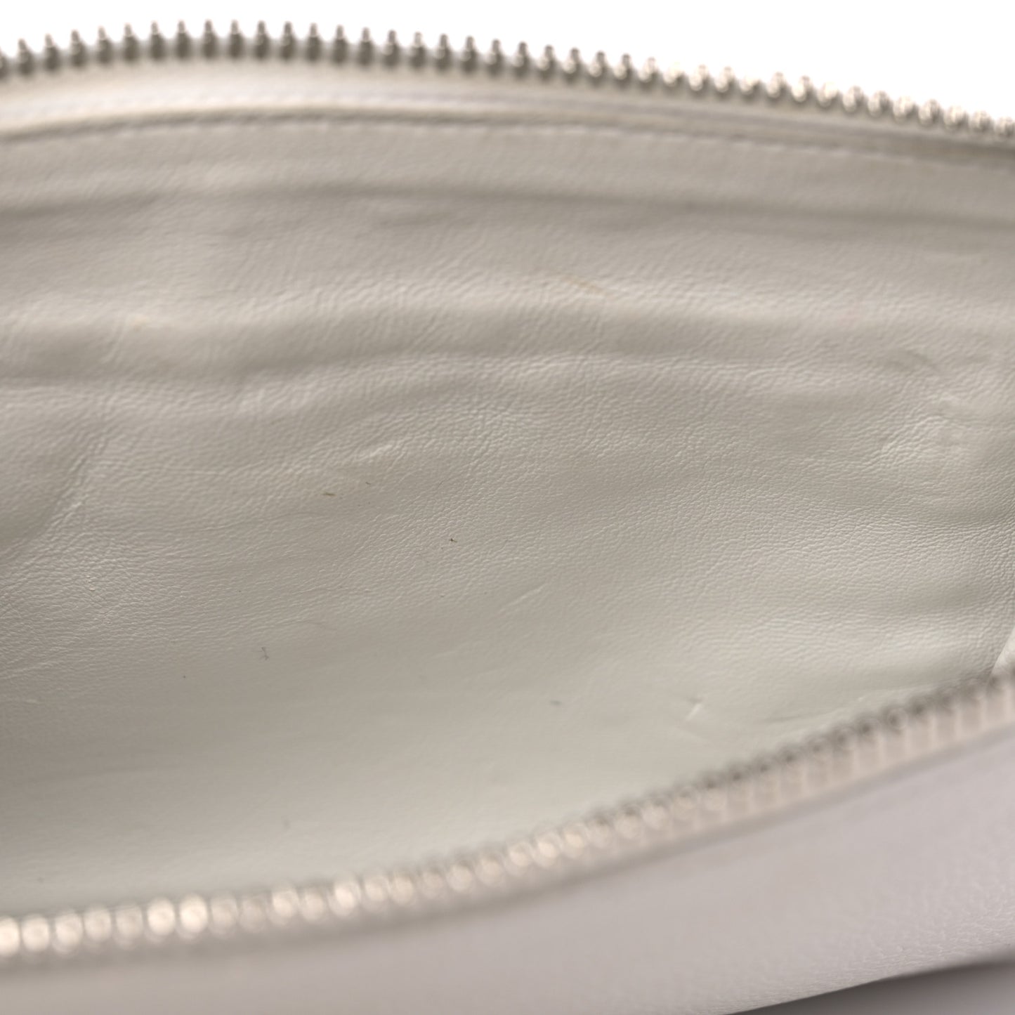 Grained Calfskin Classic Silver Hardware Reporter Crossbody White