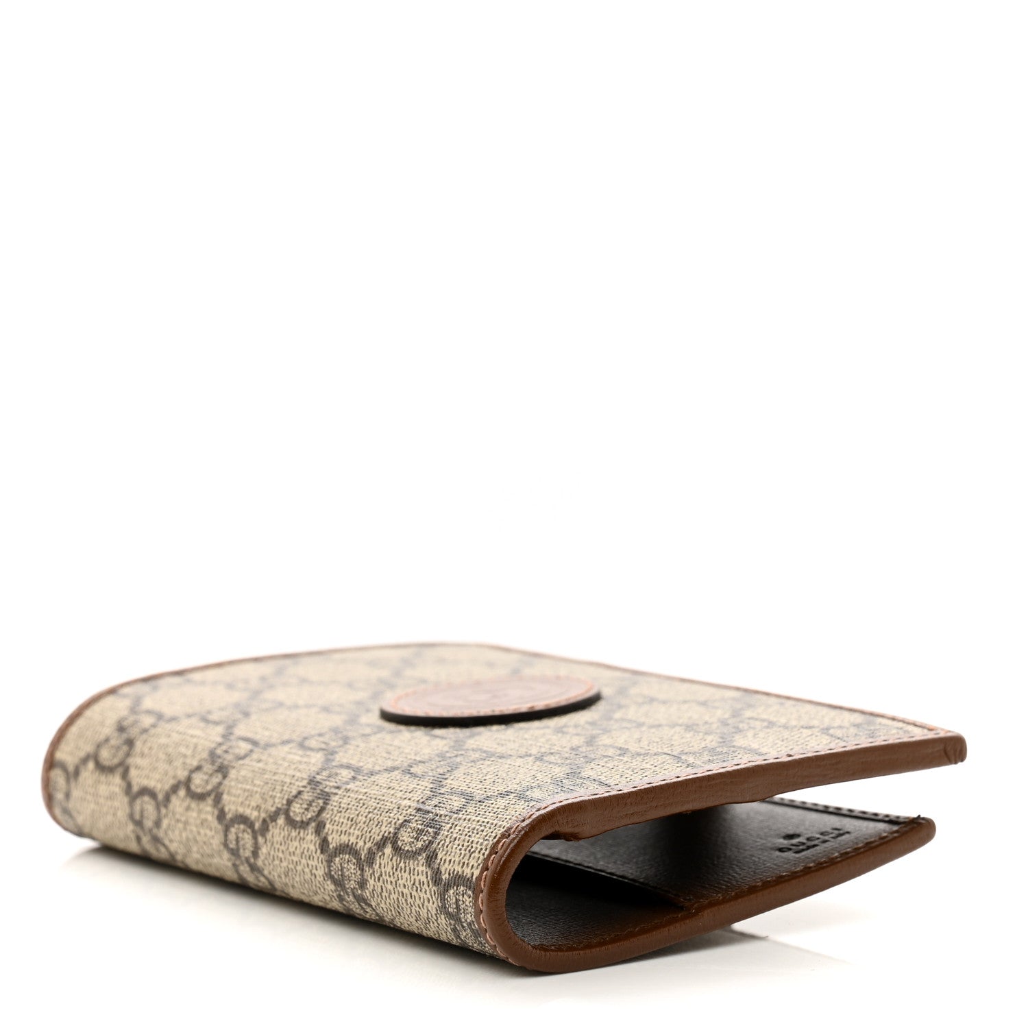 Gucci GG Supreme Monogram Azalea Calfskin Passport Case On Strap Beige 4 of 7