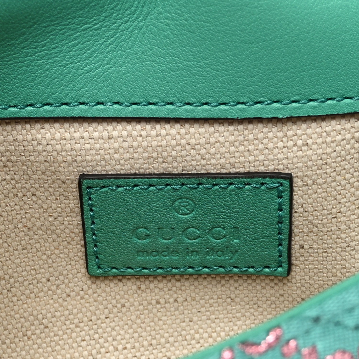 Gucci Jacquard Super Mini GG Marmont Shoulder Bag Green 6 of 11