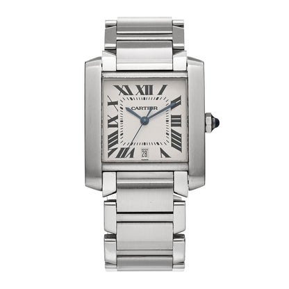 Cartier Stainless Steel 28mm Tank Francaise Automatic Watch 1 of 4