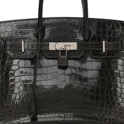 Hermes Shiny Niloticus Crocodile Birkin 30 Graphite 15 of 18