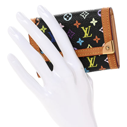 Louis Vuitton Monogram Multicolor Porte-Monnaie Plat Coin Purse Black 2 of 10