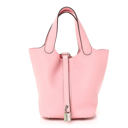 Hermes Taurillon Clemence Picotin Lock 18 PM Rose Sakura 1 of 11