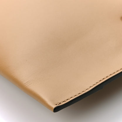 Fendi Vitello King Logo Embossed Large Flat Pouch Miele Scuro 7 of 7