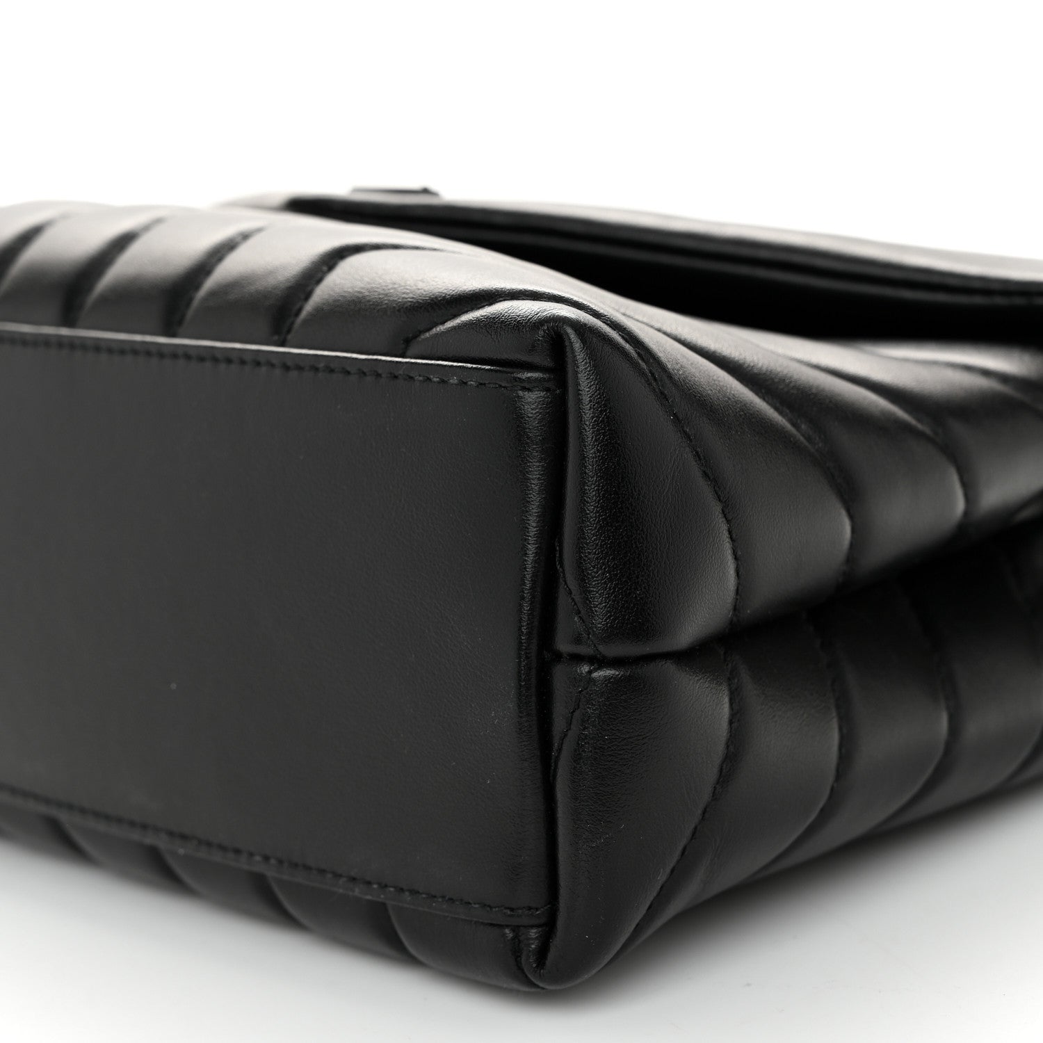 Saint Laurent Calfskin Y Quilted Monogram Monochrome Small Loulou Chain Satchel Black 11 of 12