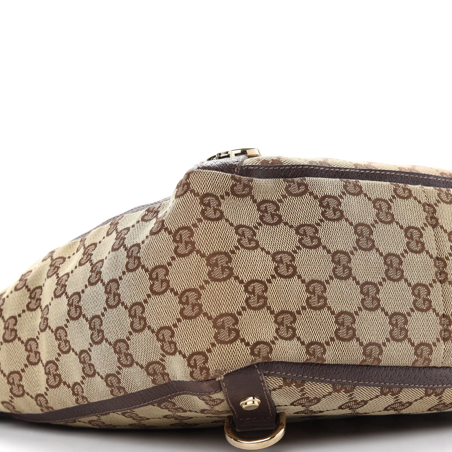 Gucci Monogram Small Gold D Ring Tote Brown 8 of 9