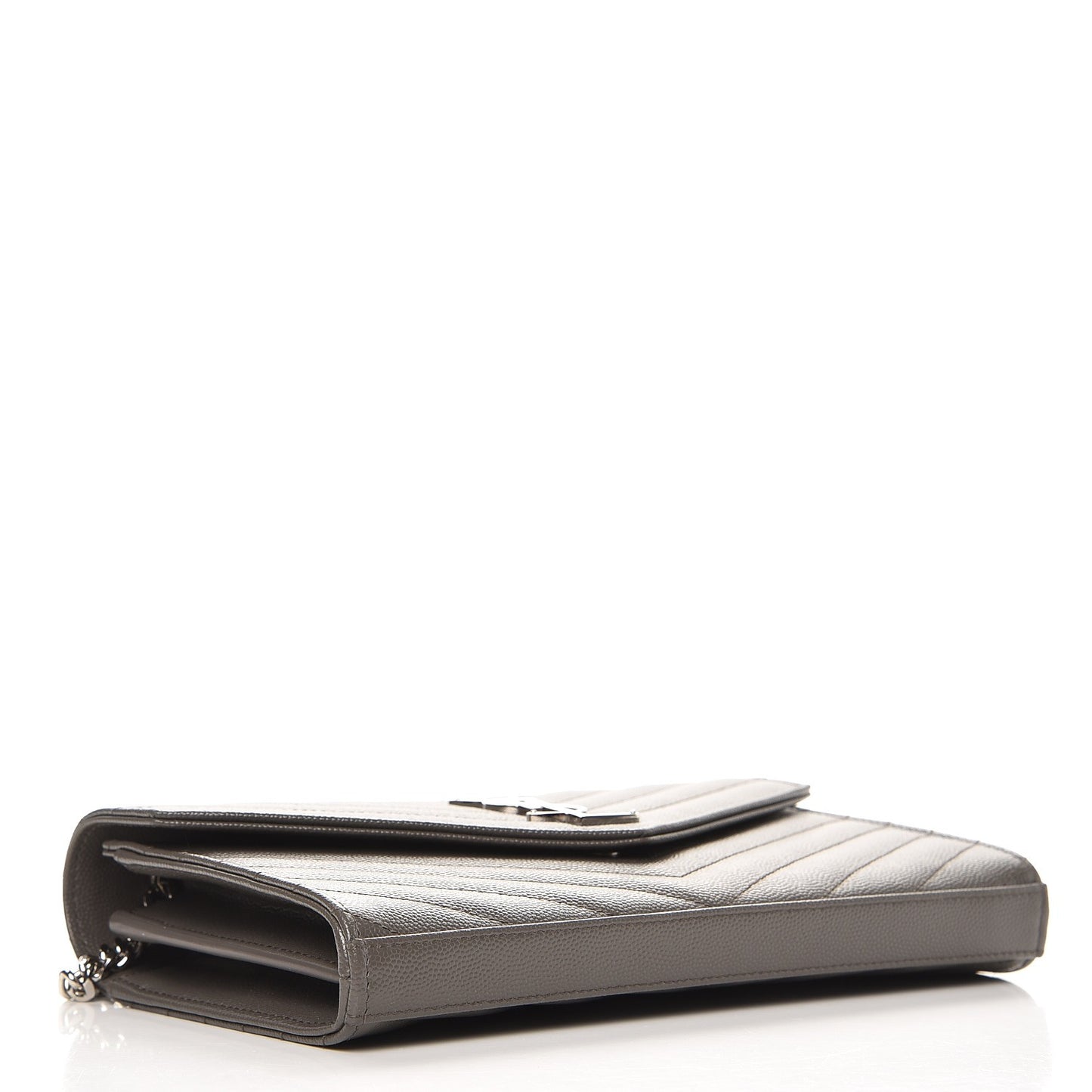 Grain De Poudre Matelasse Chevron Monogram Chain Wallet Earth