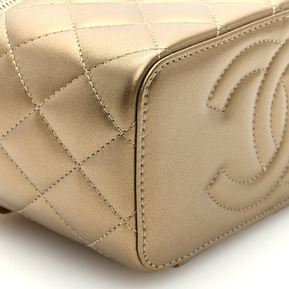 Chanel Metallic Lambskin Quilted Small CC Dynasty Vanity Case With Chain Gold 9 of 10