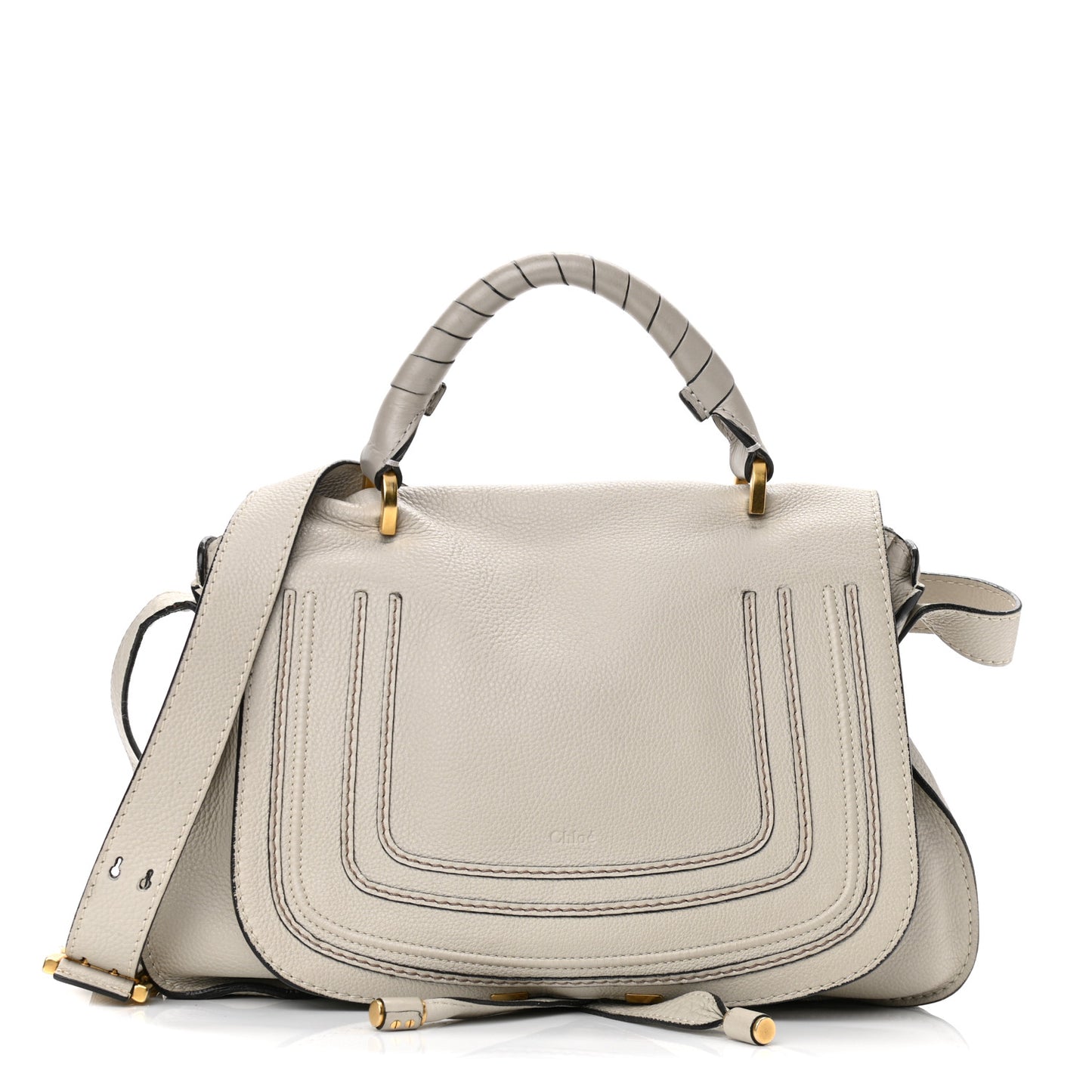 Calfskin Medium Marcie Satchel Cream