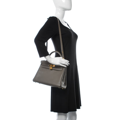 Hermes Taurillon Clemence Kelly Retourne 28 Etain 2 of 42