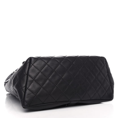Chanel Metallic Lambskin Quilted Drawstring Backpack Black 3 of 10