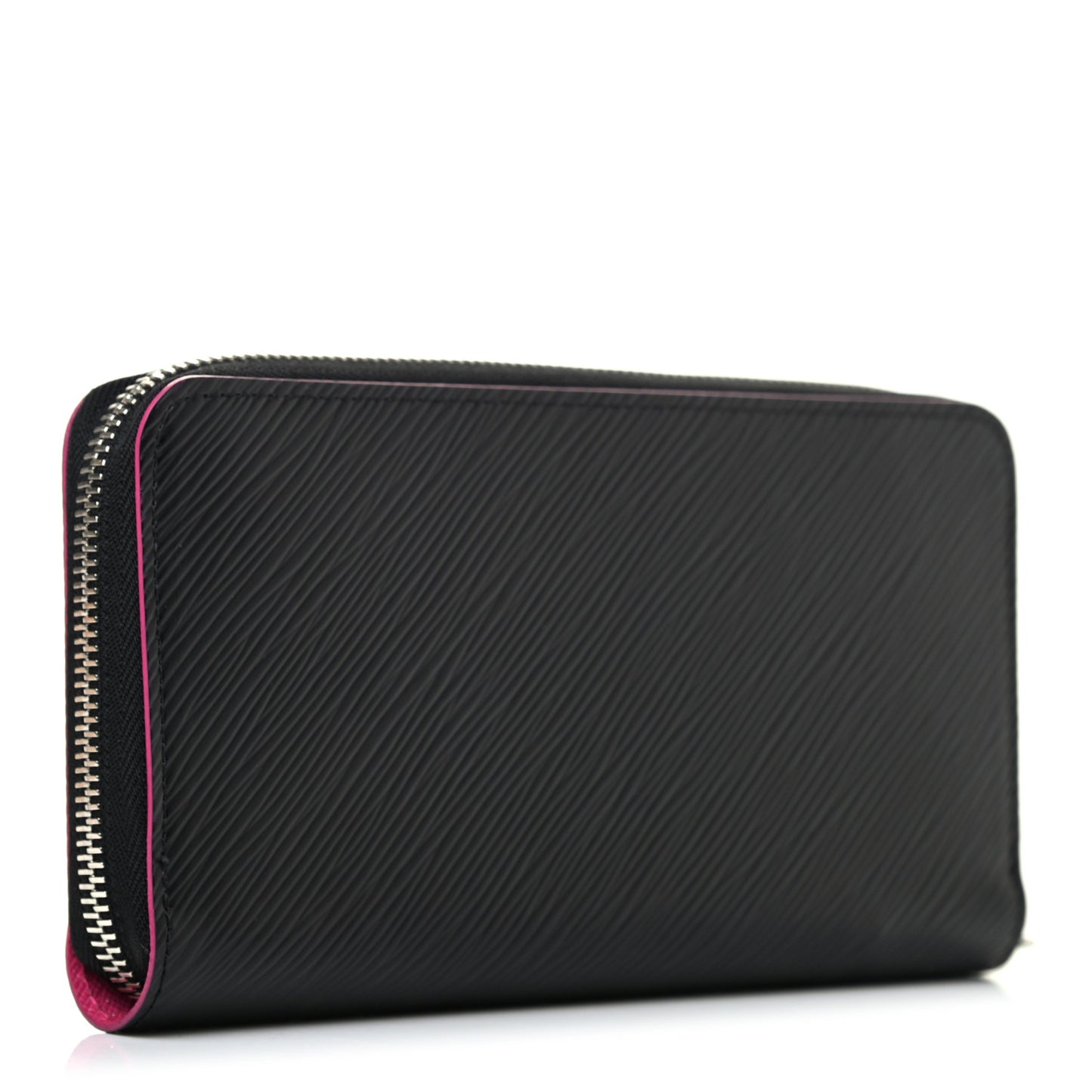 Epi Zippy Wallet Black Hot Pink