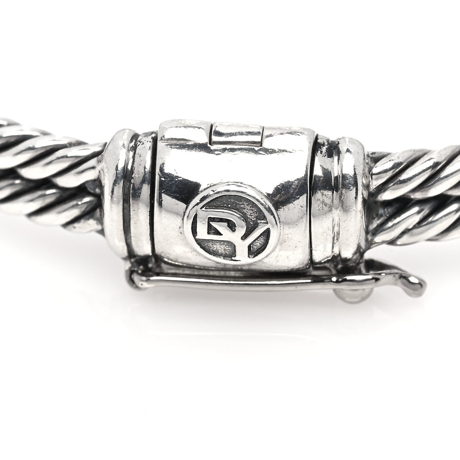 David Yurman Sterling Silver Pave Black Diamond Mini Loop Labyrinth Bracelet 4 of 5