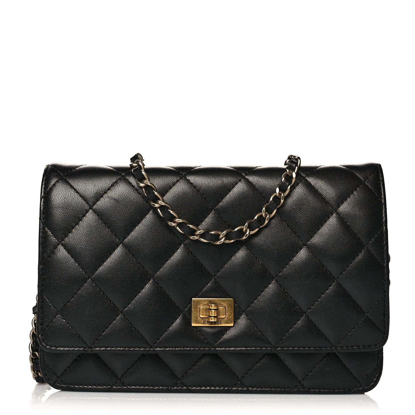 Lambskin Quilted Reissue Wallet On Chain WOC Black