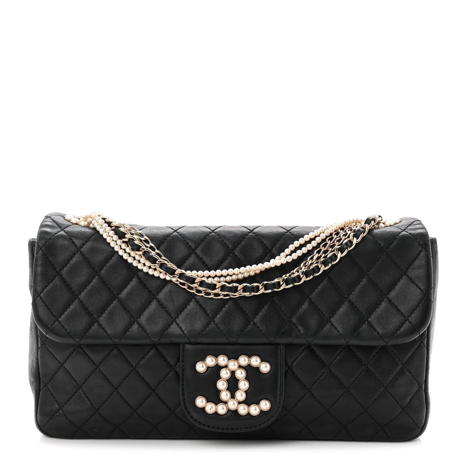 Chanel Lambskin Medium Westminster Pearl Flap Black 1 of 11