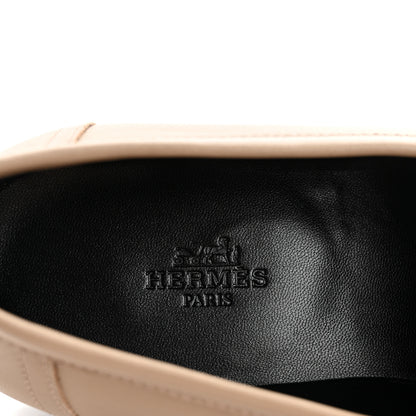 Hermes Goatskin Womens Royal Loafers 38 Beige Argile 7 of 9